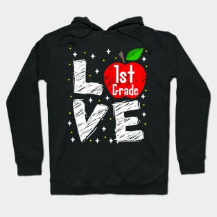 Love 1St Grade Apple Back To School Teacher Hoodie